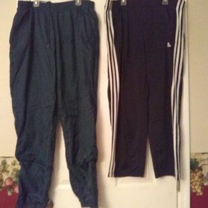 Lot of 2 Men's Reebok Windpants and Adidas Tear Away Track Pants